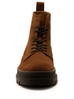 Clearance Off The Hook Brown Blake Suede Leather Lace-Up Boots