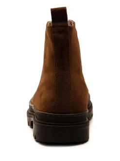Clearance Off The Hook Brown Blake Suede Leather Lace-Up Boots