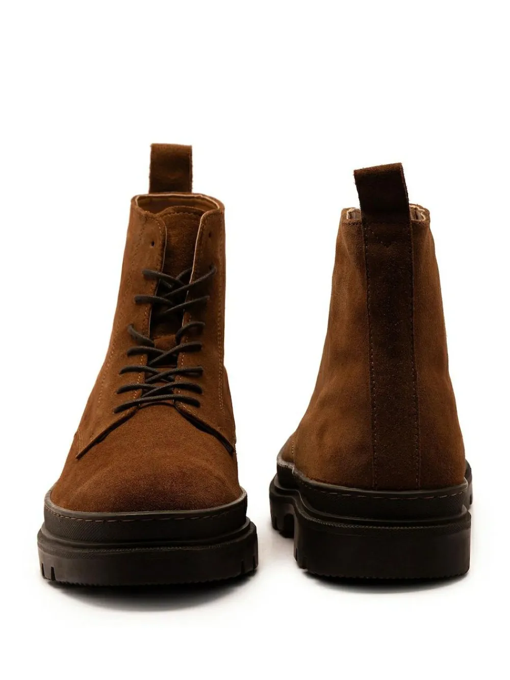 Clearance Off The Hook Brown Blake Suede Leather Lace-Up Boots
