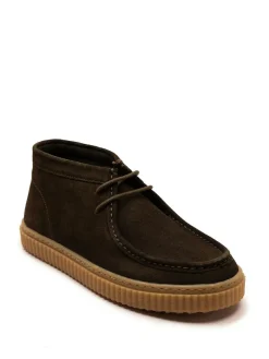 Clearance Off The Hook Bolan Suede Leather Lace Up Casual Ankle Boots Brown