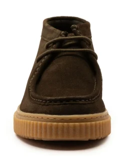 Clearance Off The Hook Bolan Suede Leather Lace Up Casual Ankle Boots Brown