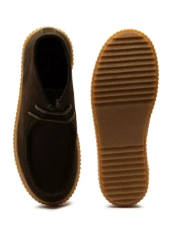 Clearance Off The Hook Bolan Suede Leather Lace Up Casual Ankle Boots Brown