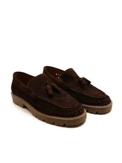 New Off The Hook Brown Floyd Loafers Tassel Formal Casual Slip On Leather Shoes