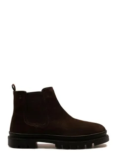 Sale Off The Hook Harrison Suede Leather Formal Chelsea Boots Brown