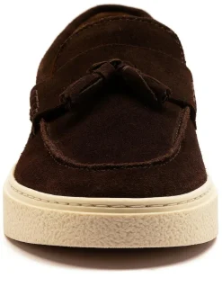Best Off The Hook Rory Suede Tassel Loafers with Flat Sole Brown