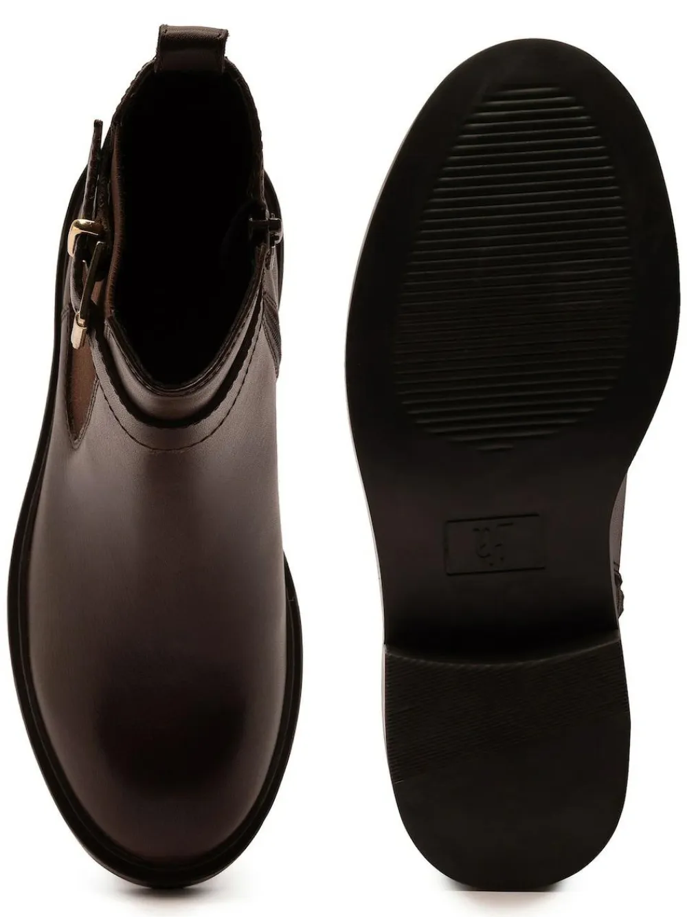 Outlet Off The Hook Tiana Leather Chelsea Buckle Ankle Boots Brown