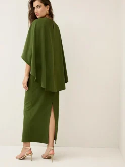 Best Next Olive Green Cape Maxi Dress
