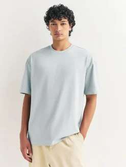 Next Olive Green /Ice Grey/Orange Rust Relaxed Fit Heavyweight T-Shirts 3 Pack^ Tops & T-Shirts