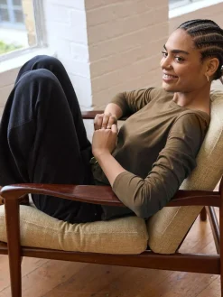 Discount Next Olive Green Long Sleeve Crew Neck T-Shirt