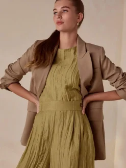 Sale Next Olive Green N. Premium Linen Rich Shell Top