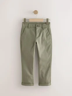 Next Olive Green Regular Fit Stretch Chino Trousers (3-17yrs)^BOY Pants & Chinos