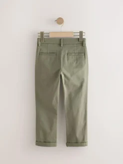 Next Olive Green Regular Fit Stretch Chino Trousers (3-17yrs)^BOY Pants & Chinos