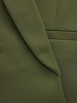 Next Olive Green Relaxed Ruched Sleeve Blazer