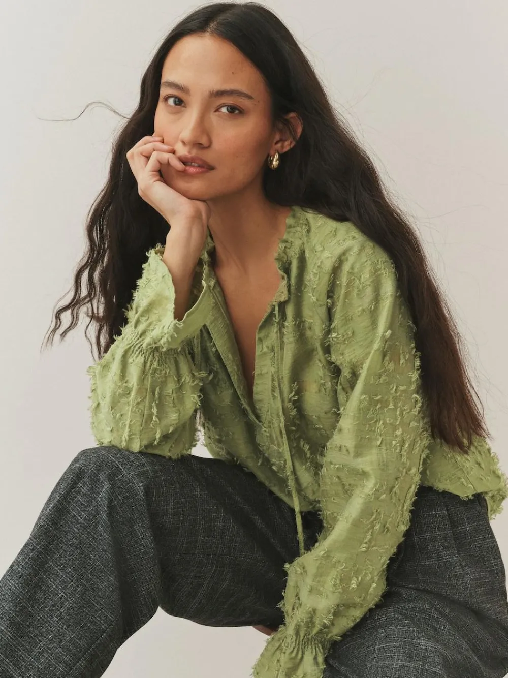 Next Tufty Jacquard Long Sleeve Blouse^Women Blouses & Shirts