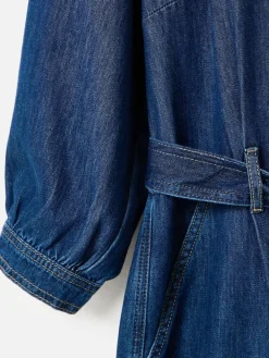 Clearance Oliver Bonas Blue Denim V-Neck Tie Waist Jumpsuit