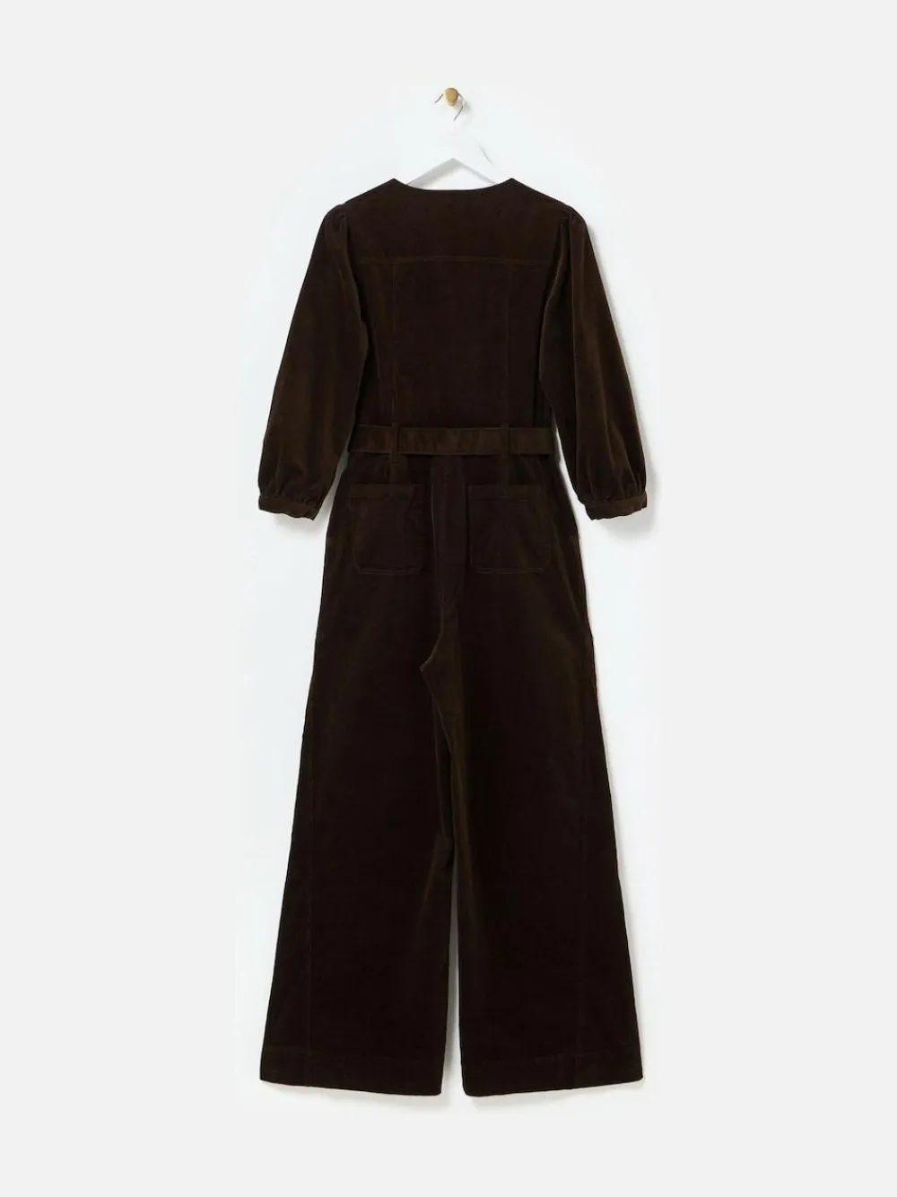 Oliver Bonas Brown Corduroy V-Neck Tie Waist Jumpsuit^Women Jumpsuits & Playsuits