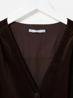 Oliver Bonas Brown Corduroy V-Neck Tie Waist Jumpsuit^Women Jumpsuits & Playsuits