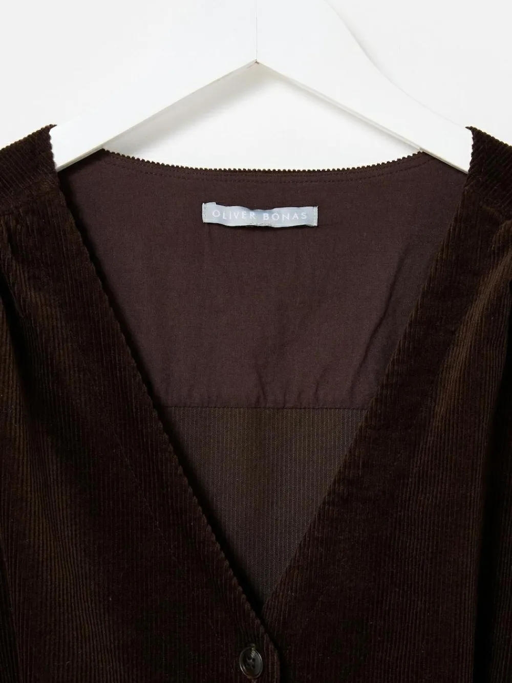 Oliver Bonas Brown Corduroy V-Neck Tie Waist Jumpsuit^Women Jumpsuits & Playsuits