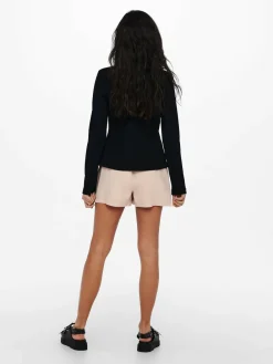 ONLY Black Button Up 100% Cotton Blazer^Women Blazers|Suits & Tailoring