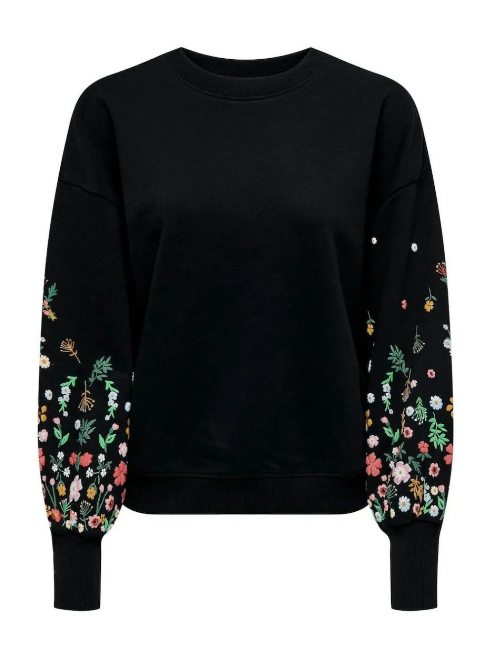 Outlet ONLY Black Long Sleeve Flower Detail Jumper