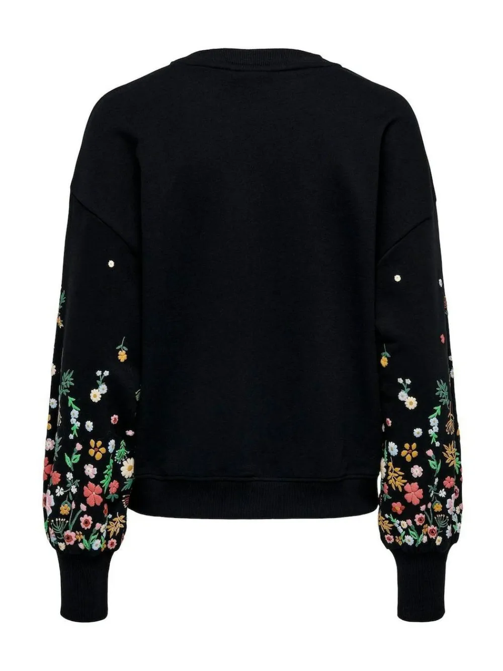 Outlet ONLY Black Long Sleeve Flower Detail Jumper