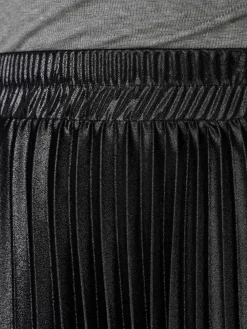 ONLY Black Metallic Pleated Midi Skirt^Women Skirts