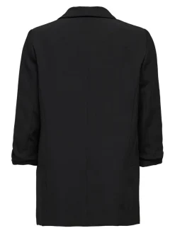 ONLY Black Ruched Sleeve Workwear 100% Cotton Blazer^Women Blazers