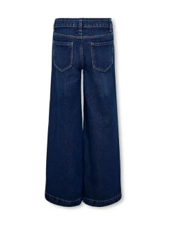 ONLY KIDS Blue 100% Cotton Wide Leg Jeans with Adjustable Waist^ Jeans