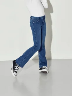 Clearance ONLY KIDS Flare Leg Jeans With Adjustable Waist Mid Blue