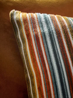 Discount Next 40 x 59cm Cut Velvet Stripe Cushion Orange
