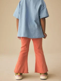 Online Next Orange Brown Rib Flare Leggings (3mths-7yrs)