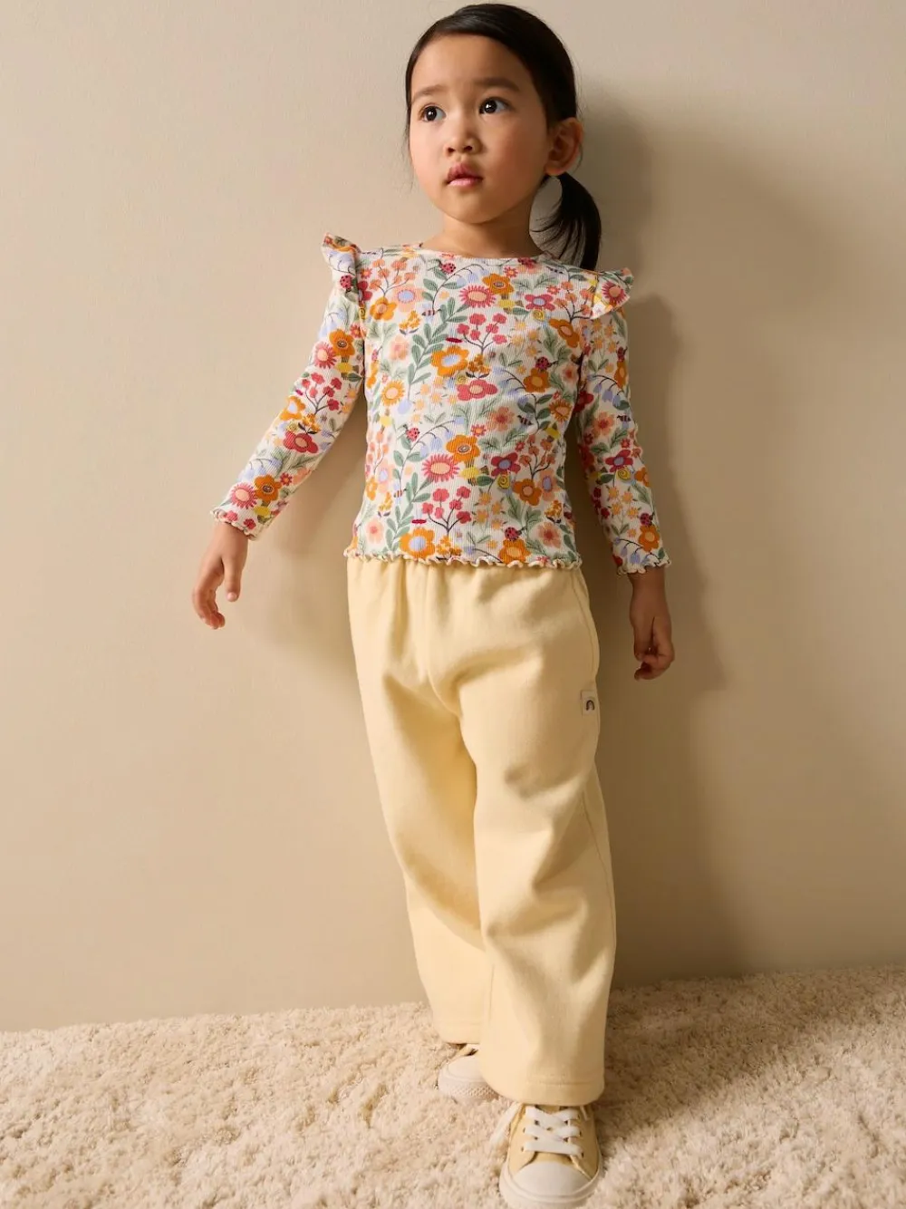 Next Long Sleeve Ribbed Frill Top (3mths-7yrs)^ Tops|Nightwear