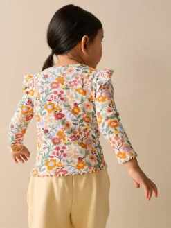 Next Long Sleeve Ribbed Frill Top (3mths-7yrs)^ Tops|Nightwear
