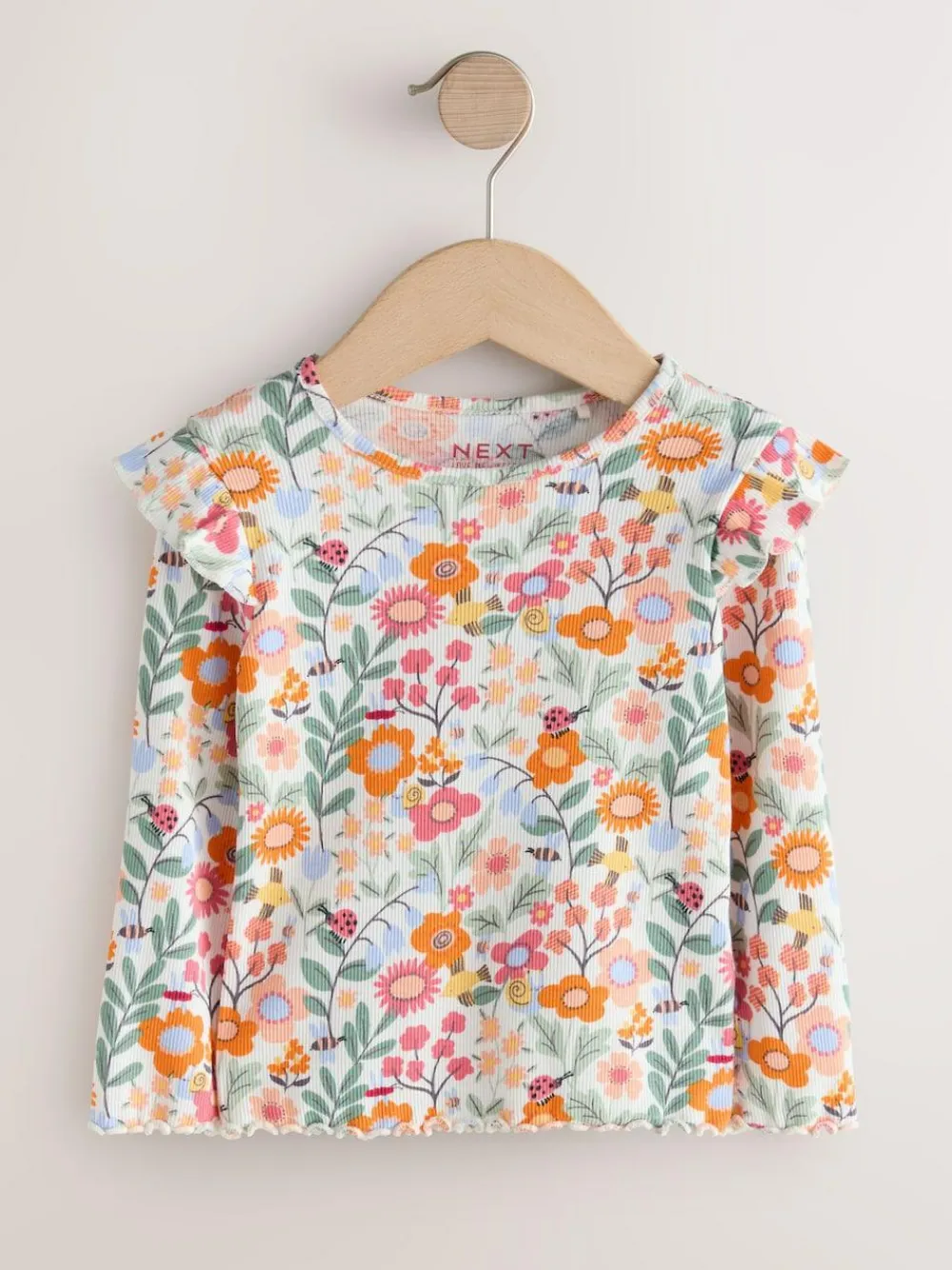 Next Long Sleeve Ribbed Frill Top (3mths-7yrs)^ Tops|Nightwear