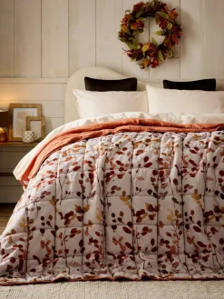 Next Honesty Floral Print Reversible Bedspread^ Cushions & Throws