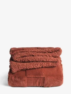 Next Jasper Checkerboard Cosy Fleece Reverse Throw^ Cushions & Throws