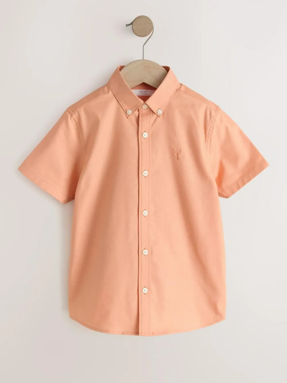Next Orange Logo Short Sleeve Cotton Rich Oxford Shirt (3-16yrs)^BOY Shirts