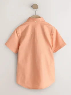 Next Orange Logo Short Sleeve Cotton Rich Oxford Shirt (3-16yrs)^BOY Shirts