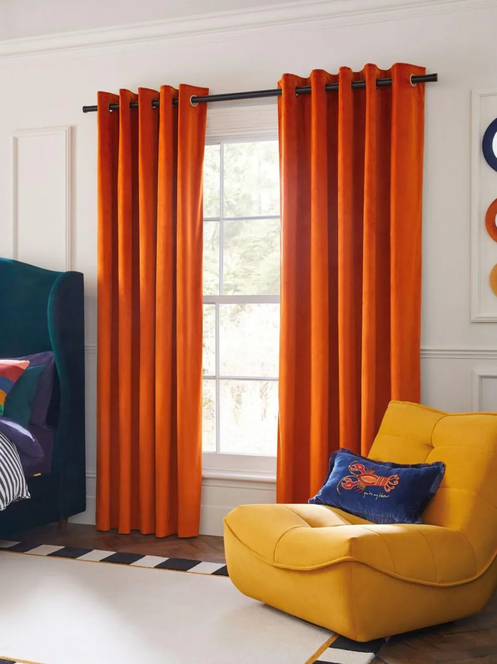 Hot Next Orange Matte Velvet Blackout/Thermal Curtains