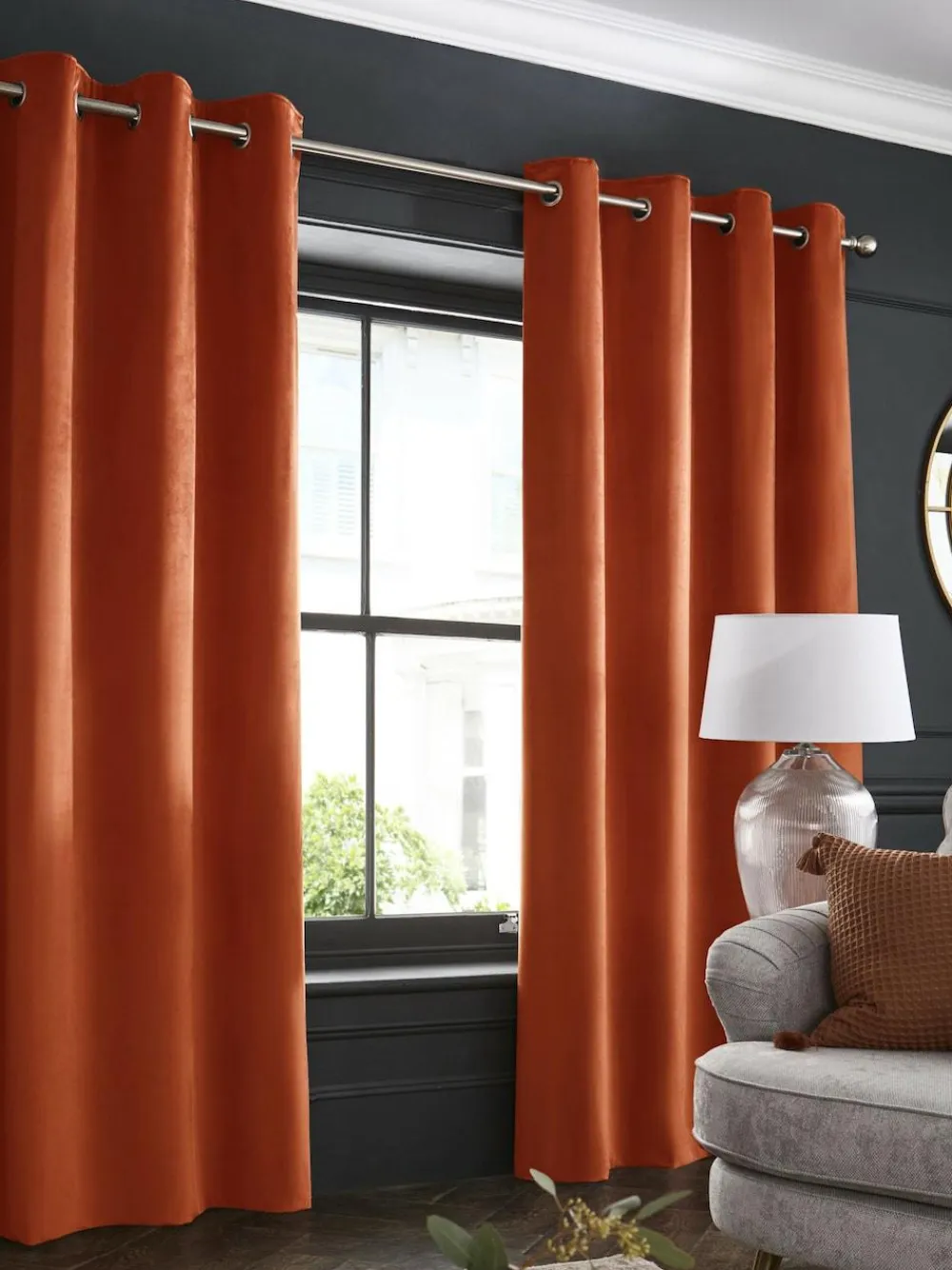 Hot Next Orange Matte Velvet Blackout/Thermal Curtains