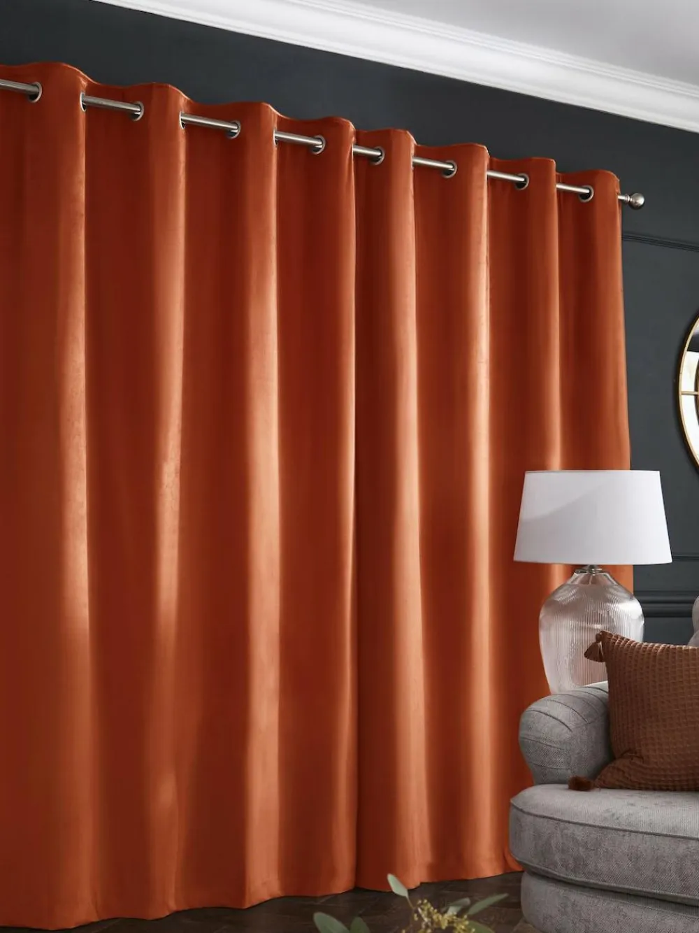 Hot Next Orange Matte Velvet Blackout/Thermal Curtains