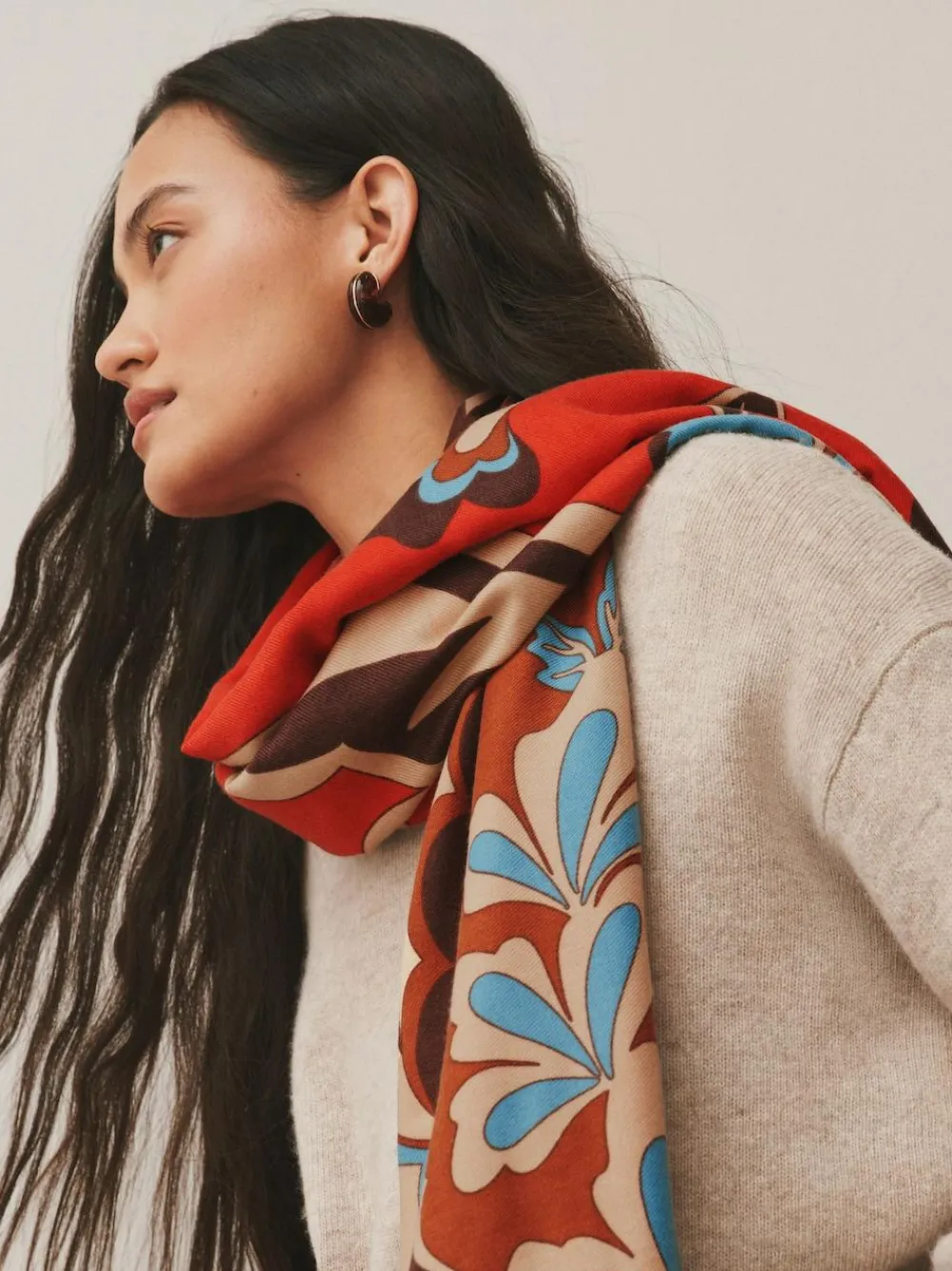 Next Orange Paisley Print Midweight Scarf^Women Hats, Gloves & Scarves|Hats, Gloves & Scarves