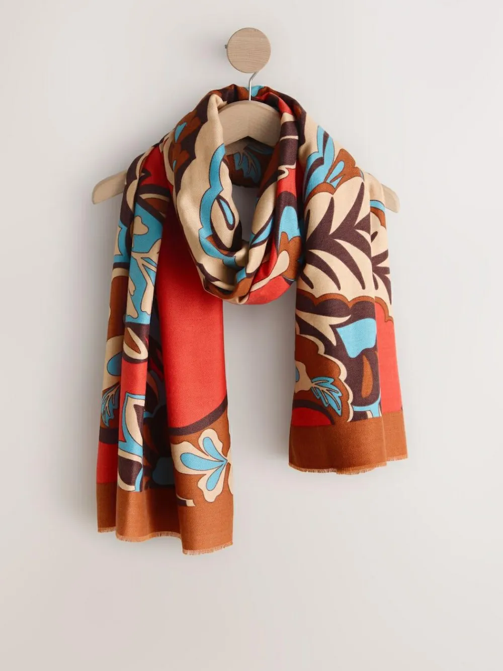 Next Orange Paisley Print Midweight Scarf^Women Hats, Gloves & Scarves|Hats, Gloves & Scarves