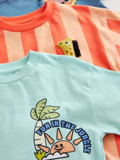 Next Orange Safari Short Sleeve Graphic T-Shirts 3 Pack (3mths-7yrs)^BOY Tops|T-Shirts