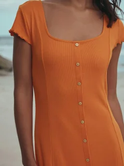 Next Short Sleeve Jersey Button Through Maxi Dress^Women Maxi Dresses