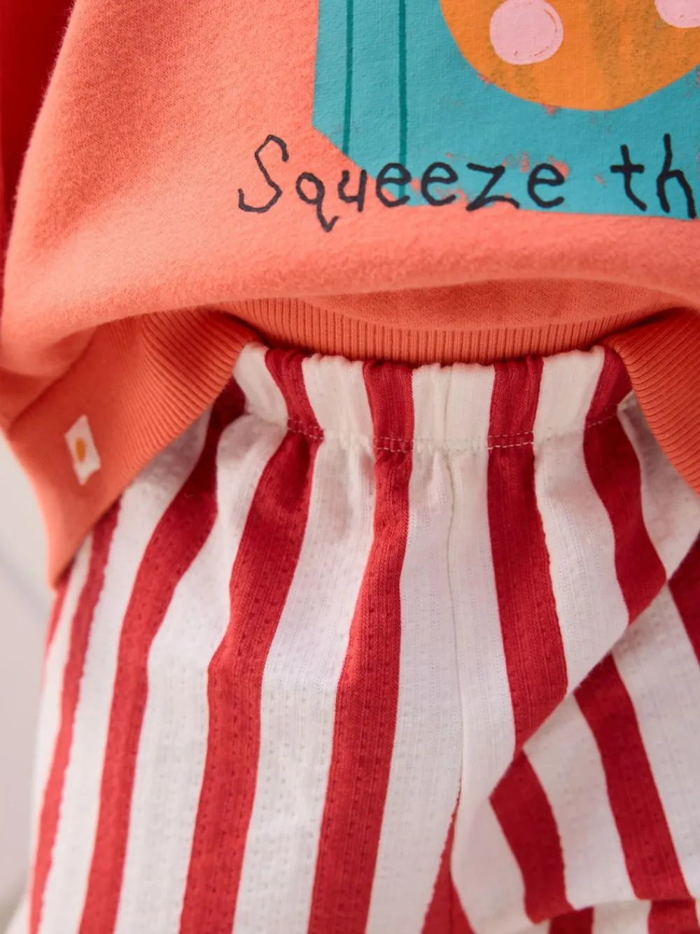 Next Orange Squeeze the Day Sweatshirt & Wide Leg Trousers Set (3mths-7yrs)^ Baby Girls|Sweatshirts & Hoodies