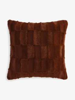 Next Textured Faux Fur Check Cushion^ Cushions & Throws