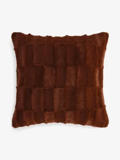 Next Textured Faux Fur Check Cushion^ Cushions & Throws