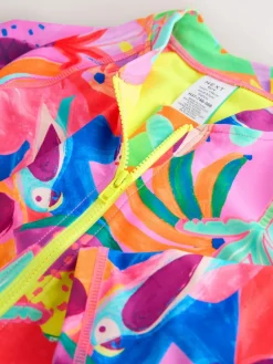 Next Orange Tropical Long Sleeve Sunsafe Swimsuit (3mths-16yrs)^ Swimwear