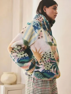 Next Printed Borg Fleece Top^Women Loungewear|Hoodies & Sweatshirts